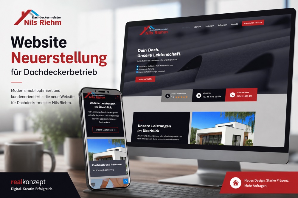 Dachdecker Riehm Website-Erstellung